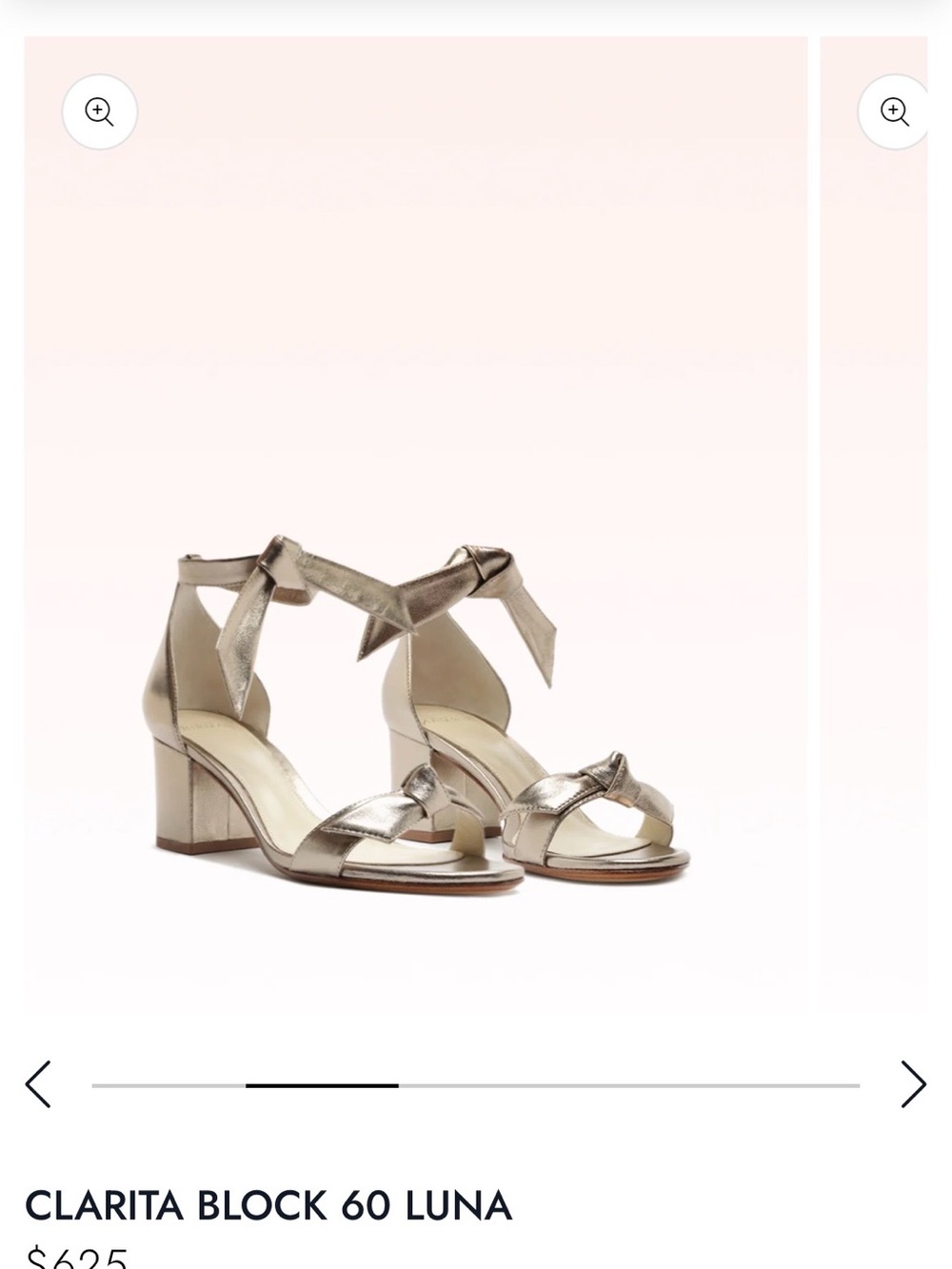 Alexandre Birman Clarita Block Sandal 60 Luna Size EU39/US8.5